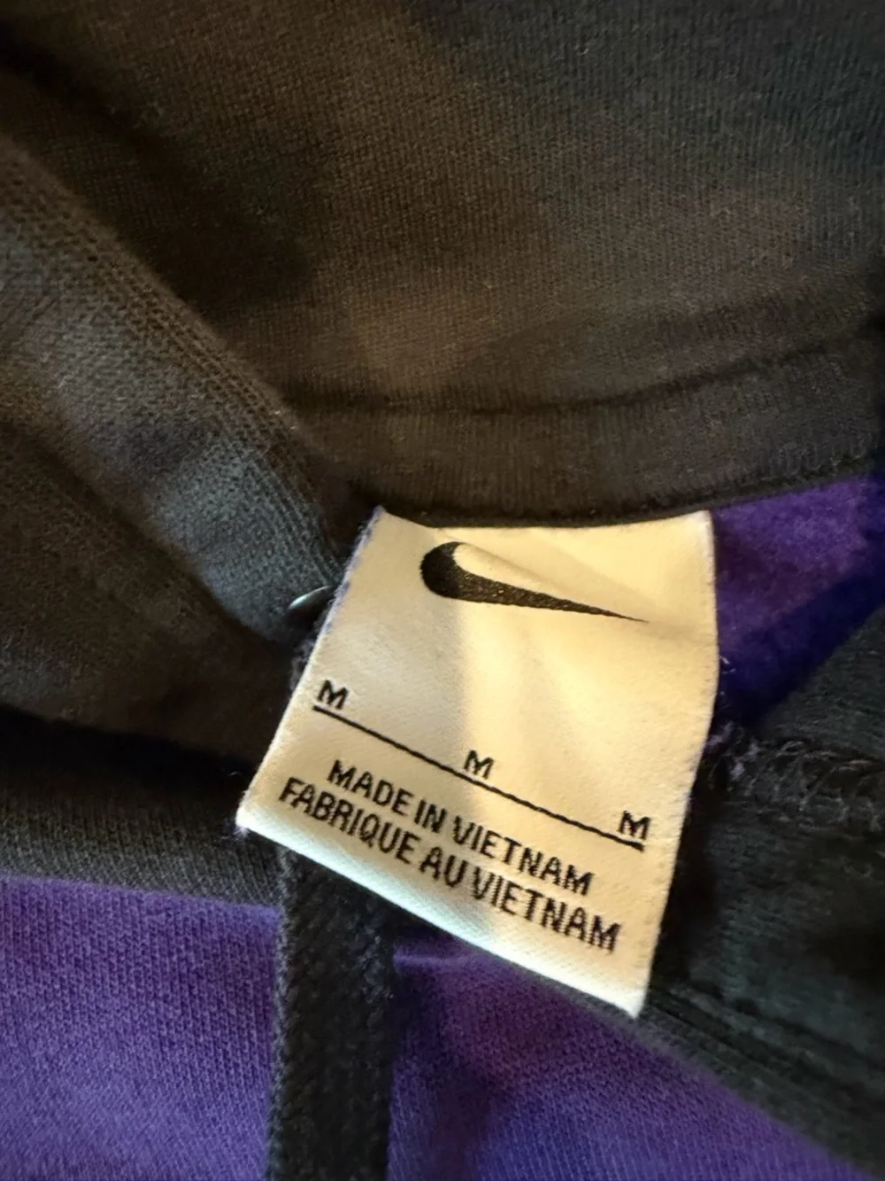 Nike WCU Colorblock Crewneck Hoodie - Purple/Black/Light Gray - Picture 3 of 4